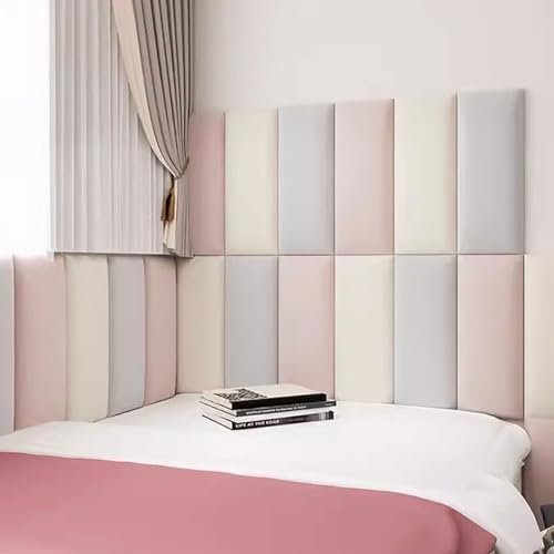 Wandpolster Selbstklebend Kinder, 2pcs 3D-Wandpaneele Gepolstert Wandverkleidung Wandkissen für Kinderzimmer, Wandschutz Bett, Leder + Hochdichter Schaumstoff (Color : D)