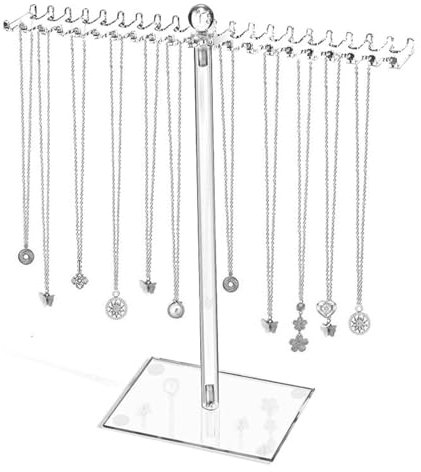 Acryl Schmuck Display,Acryl Armband Display,Schmuckorganisatorständer - Transparenter Kettenständer Kettenständer Kettenorganizer Anhänger mit 42 Haken für Ohrringarmband