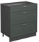 Vicco Küchenunterschrank Fame-Line, Grün-Gold Landhaus/Anthrazit, 80 cm mit 3 Schubladen, AP Anthrazit