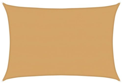 vidaXL Toldo de Vela Rectangular HDPE Arena 160 g/m² 5x7 m, Vela de Sombra de Sol, Vela de Sombra, toldo de Patio, Vela de Sombra Solar