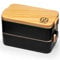 BMORE® Lunch Box,1000ml Bento Box with Stainless Steel Cutlery & Chopsticks. Stackable 2 Layer Food Container for Adults, Kids. Microwave & Dishwasher Safe (Stainless Steel Liners Included) UK Company