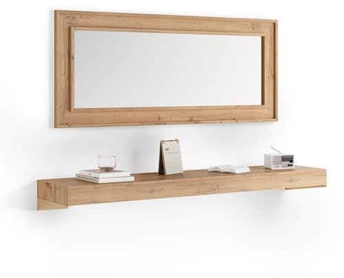 Mobili Fiver, Console Murale Evolution 180x40, Bois rustique, NO, Console pour salon, Made In Italy