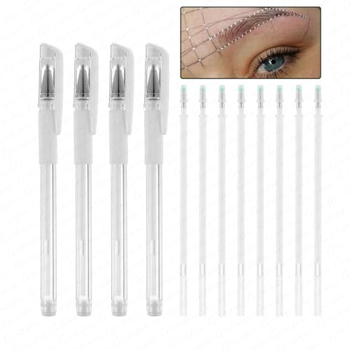 Augenbrauen Mapping Stift Augenbrauen Lippen Positionierung Stift Tattoo Augenbrauen Gel Stift für Augenbrauen Mapping Microblading Augenbrauen Markierungsstift (4 White pens + 8 replacement refills)
