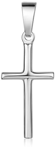 MATERIA Kreuz Anhänger Silber 925 - unisex rhodiniert mit Kette KA-305-Silber_K142
