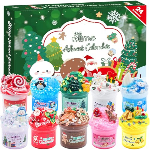 KYEVIS slime adventskalender 2025, Weihnachts-Adventskalender Spielzeug 2025 für Kinder, DIY Slime Set 25 Tage Weihnachten Countdown für Mädchen Jungen 3 4 5 6 7 8 9 10 11 Jahre alt
