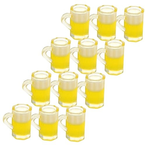 TOBBOMEY 12 Pezzi Fai Da Te Tazza Artigianale Piccoli Boccali Di Birra Casa Delle Bambole Accessori Da Cucina Casa Delle Bambole In Miniatura Alimenti Scala 1 12 Tazze Di Birra Mini Tazza