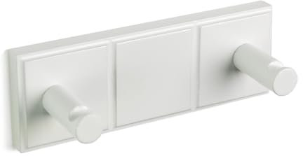 DIVCHI Coat Hook White Wall Mounted Coat Rack Heavy Duty Double Robe Hook for Hanging Bathroom Towels | Clothes Hanger | Hat Rack | Wall Hooks (White)