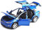 Anyhot Auto-Model für Tesla X 90 1:32 Autolegering mit Ton und Licht auch als Spielzeugauto mit Rückziehfunktion für Kinder Geschenk(blau)
