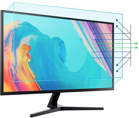 KELUNIS 32-75 inch Anti Blue Light Screen Protector TV Anti Glare Screen Protector Computer Monitor Hanging Type Blue Light Blocking Filter,55in 1211x682mm