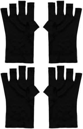 AEIOPRS 2 Par Guantes de Protección UV para Manicura de Gel Sin Dedos, Cuidado de la Piel para Mujer