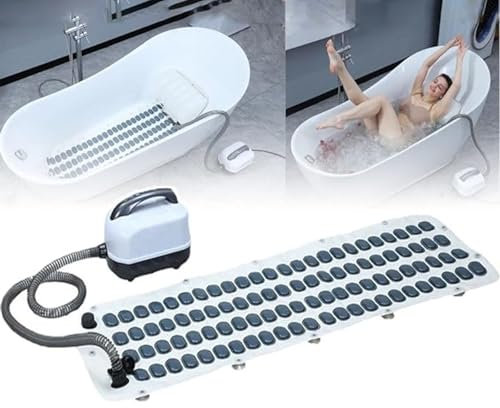 Rutschfeste Badematte, Home Surf Massage Badematte, Ganzkörpermassage-Spa-Maschine mit aufblasbarem Kissen und Fernbedienung, Badewannen-Sprudelmaschine mit 6-Gang-Einstellung