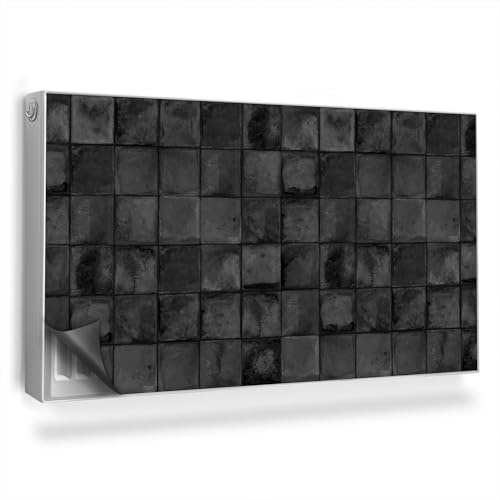Magnetic Radiator Cover 110x60 cm (43,3x23,6 inch) Decoration Panel Heat-Resistant Easy Installation Dust and Damage Protection Built-in Magnet - Dark damaged tiles with stains