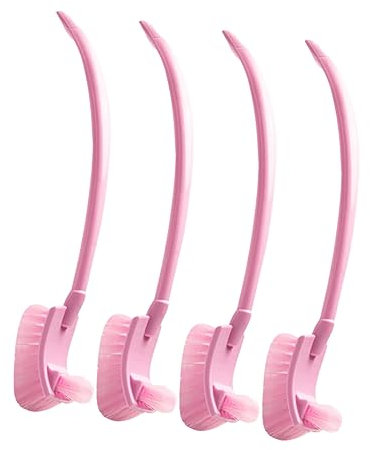 GRIRIW Toilettenbürste Mit Langem Griff Kunststoff Gründliche Reinigung Bürste Für Bad Wc Eckreinigung Mit Aufhängefunktion Pink 4 Stück