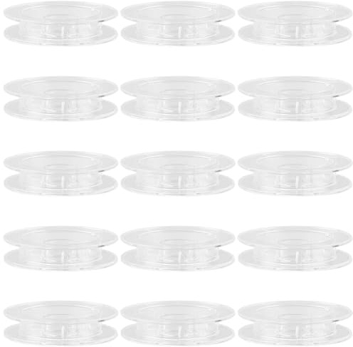 SUNNYCLUE 15 Stück 50 x 10mm Leere Spule Flache Kunststoffspulen Weißer Draht Flacher Stickfaden Web Organizer Schnurhalter Spule Zum Nähen Häkeln Nadelgarn Heimwerkerbedarf Damen Und Erwachsene