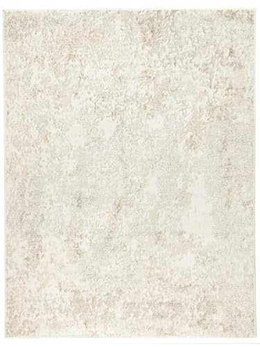RugVista Sterling Teppich, 200 x 300 cm, Weiß/Hell beige | Moderne, Rechteckig, Niedriger Stapel, Nur chemische Reinigung, Oeko-Tex 100, Wohnzimmer, Schlafzimmer