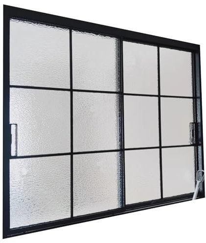 XILYZMO Ventanas Corredizas, Ventilación Horizontal Aluminio Cerradura, Vidrio Templado Montaje Empotrado, Cobertizos, Puertas Divisorias Comerciales Abiertas Templado 5+5 Mm(130x150cm/1.3x1.5in)