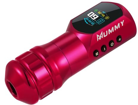 Mummy Pink Tattoo Pen Machine with 1500mAh Battery Digital LED Display | Wireless Tattoo Pen Adjustable Voltage Cartridge Compatible For Lining & Shading