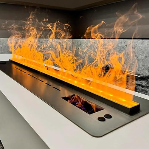 Water Vapor Fireplace, Fireplace Inserts, 3D Simulated Touchable Steam Flame, 5 Flame Sizes, LED Fireplace No Heat, Slim Electric Fireplace