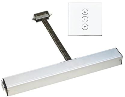Motorisation de portail coulissant automatique, Ouvre-fenêtre électrique avec interrupteur, 220V, 3 fils, 400mm, entraînement par chaîne automatique, système de moteur d'ouverture de volet(White set)