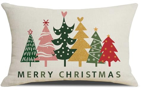 Kissenbezug Weihnachten 30x50, Weihnachtliche Kissenbezüge, Leinen Weihnachtskissenbezüge, Outdoor Kissen Weihnachten, Weihnachtskissen, Winter Kissenbezüge, Deko Für Schlafzimmer Wohnzimmer Sofa (F)