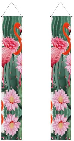 Kaktus Flamingo Rose Blumen Druck Banner Dekor Festliches Ambiente jeden Anlass Indoor Outdoor Tür Veranda Mehr Stil 101