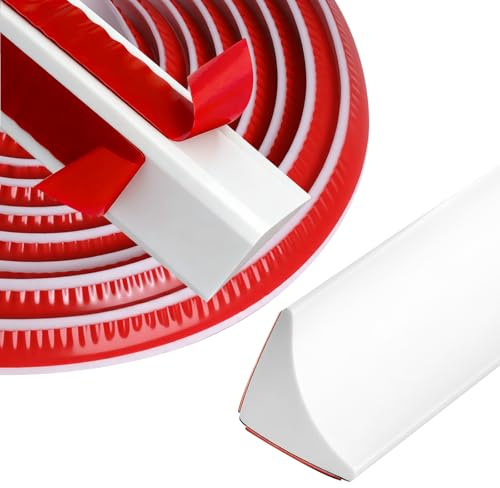 Bubuny Winkelleiste Küchenarbeitsplatte Zierleisten 3 Meter Wandabschlussleiste Selbstklebend Küchenabschlussleiste Küchenleisten, Weiß Abschlussleiste 15mm*15mm, Flexible Silikon Wasserdicht