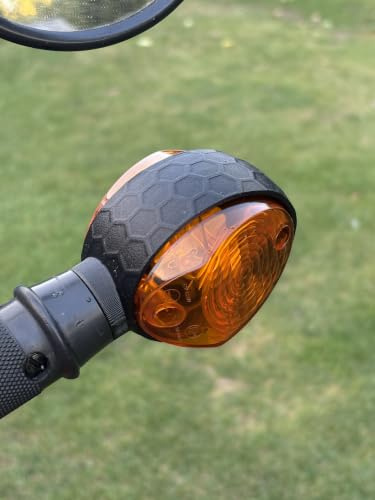 Generisch Simson Schwalbe KR51 Blinker Set komplett, Blinkergeäuse Schwarz, Carbon Wabenoptik, mit Fassung und Gewindeeinsatz, Kein Umbau mit Altteilen nötig!
