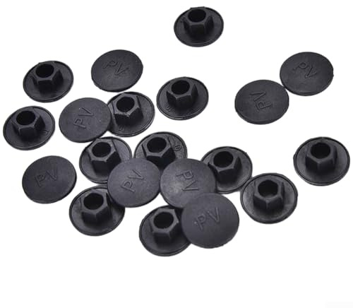 Lot de 20 cache-vis à six pans creux M5-14 en plastique noir pour boulons à tête hexagonale, fixation anti-poussière (M10)