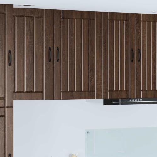 Fengshui Wandschrank Lucca Brauneiche 50x31x80 cm Holzwerkstoff | Geschirrspuler Panel, rechteckige Form, pflegeleicht mit feuchtem Tuch, fur Innenraume
