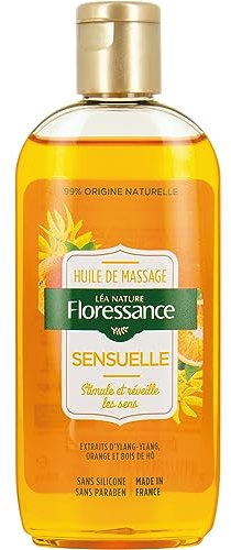 Floressance par Nature Huile de Massage Sensuelle 150 ml - Extraits d'Ylang, Orange et Bois de Hô