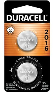 Pila Litio Botón CR2016 (2uds) 3V/75mAh DURACELL, 07-2030
