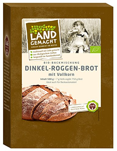 500g Bio Dinkel-Roggen-Brot - Brotbackmischung - ergibt ca. 750g Brot - Rolle Mühle -