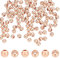 PandaHall Elite 100 Stück Runde Zwischenperlen aus Messing, Rose Gold Perlen Nahtlose Glatte Lose Perlen Bastelmaterial für den Sommer Halsketten, Armbänder, Ohrringherstellung, 3mm