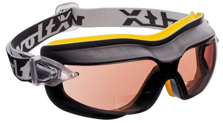 voltX DEFENDER Compact BIFOCAL Ventilated Safety Goggles (Brown lens +2.5) CE EN166FT, Anti fog coated.