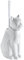 Pot à Balai Brosse WC Chat Blanc ceramique Onyx