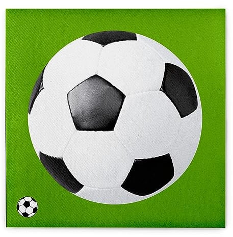 Sovie HOME Serviette FUSSBALL aus Linclass® Airlaid 40x40 cm, Fussball WM EM Bundesliga, Ideal für private Feiern und Gastronomie, 12 Stück