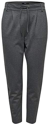 ONLY Damen Onlpoptrash Life Easy Col Pant PNT Noos Hose 15115847,Dark Grey Melange,XXS / 32L
