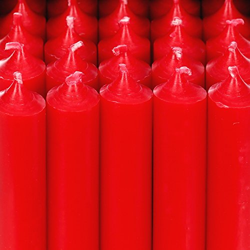 Bütic GmbH Stabkerzen durchgefärbt 100mm x Ø 22mm, Kerzen hochgereinigt, Brenndauer 4h, geruchsneutral, rußarm mit rückstandsfreiem Abbrand, Farbe:Weihnachtsrot, Set mit:8 Stück