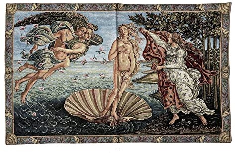 Lnxp Wandteppich Gobelin Sandro Botticelli La Nascita di Venere die Geburt des Venus Wandbild Wanddeko Retro Replikate