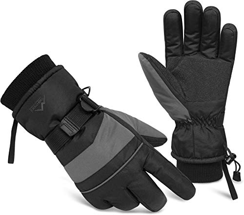 normani 3M Thinsulate Winterhandschuhe Extrem Warme und wasserdichte Unisex Skihandschuhe Farbe Grau/Schwarz Größe L