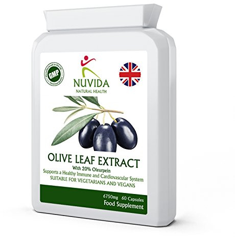 Olive Leaf Extract Capsules • 450mg • 20% Oleuropein • 60 Vegan Capsules | 90mg Oleuropein Per Capsule • Concentrated 15:1 Extract Equivalent to 6,750mg Olive Leaf