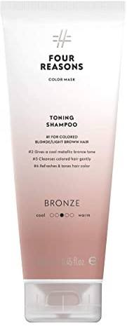 Four Reasons Tint Shampoo – Bronze – Hair Tones without Sulphates & Ammonia – Mild Natural Hair Dye & Hair Shampoo – Hair Colour without Dry Scalp – Vegan Brown