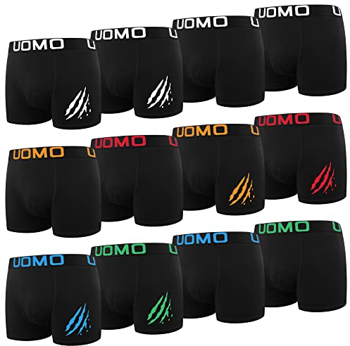 L&K 8/12er Pack Herren Retroshorts Boxershorts Männer Unterhosen aus Baumwolle mit Vorteilspack- Größen M-5XL-Schwarz Mehrfarbig-Bequeme Passform ohne kratzenden Zettel 1119