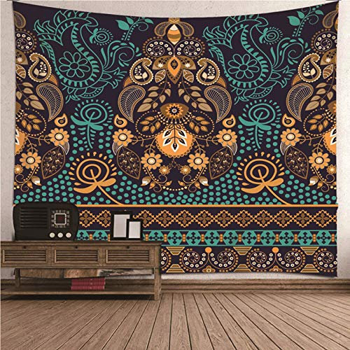 Beydodo Wandbehang Hippie Vintage Blumen Muster Wandteppich Zimmer 150x130CM Tapisserie Psychedelic