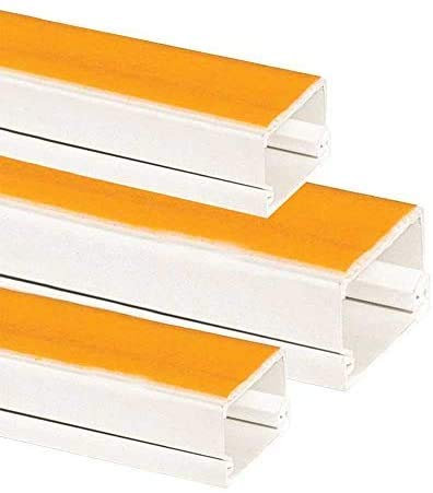 ENVA® Electrical Cable Trunking, White Self Adhesive Paintable PVC Trunking Cable & Wire Tidy Plastic Electrical Conduit Mini Trunk (2, 25x16mm)