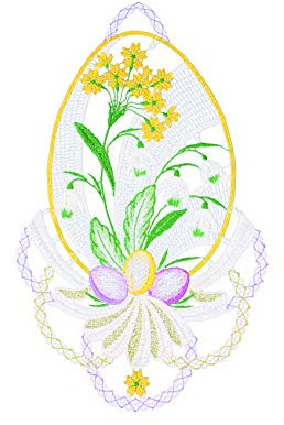 Plauener Spitze Fensterbild Osterei farbig 21 x 30 cm Fensterdeko Fensterschmuck Bilder Handarbeit Deko Fenster