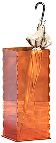WYBB Regenschirmständer aus Kunststoff, rechteckig, minimalistisch, freistehend, mit abnehmbarer Abtropfschale, für Tür, Ecke, Korridor, Veranda, Regenschirmhalter (Farbe: Orange)