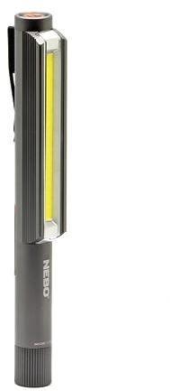 NEBO Lil Larry - Linterna de 250 Lúmenes Con Foco de Alta Potencia - Clip de Bolsillo y Base Magnética Para Iluminación Manos Libres - LED Portátil