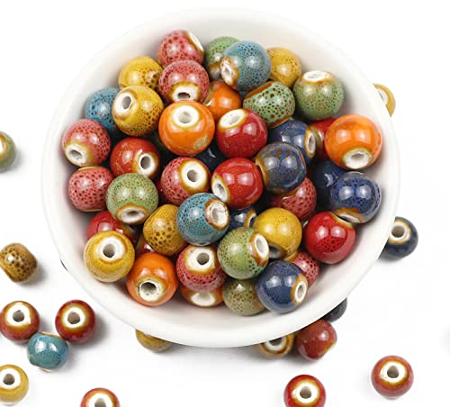 300 Stück Keramikperlen,Bunte Perlen Bastelperlen Diy Keramik Perlen Basteln Loch Bunt Perlen Mit Loch für DIY Schmuck Arts Crafts Halskette Armreifb Armband Halskette Charms(6mm)