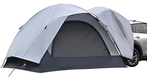 TOMOUNT SUV Tent Family Camp Car Tent, 300 x 300 x 210 cm, Universal 4 Person Vehicle with Waterproof Rainfly, Suitable Family Camping Traveling Outdoor Activities